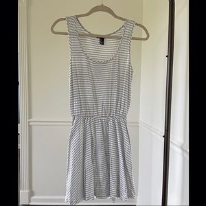 Gray striped tank dress, S